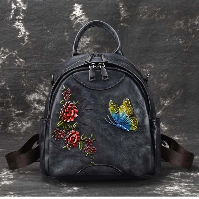 High Quality Genuine Leather Women Backpack Single Shoulder Bag Embossing Knapsack Travel Bag National Skin Daypack Rucksack
High Quality Genuine Leather Women Backpack Single Shoulder Bag Embossing Knapsack Travel Bag National Skin Daypack Rucksack