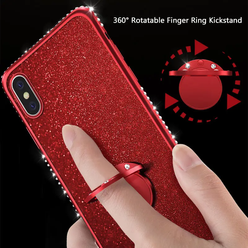 Чехлы с блестками для iPhone 11 X XR XS Max 8 7 6 6S Plus Samsung S8 S9 Note 9 магнитный автомобильный