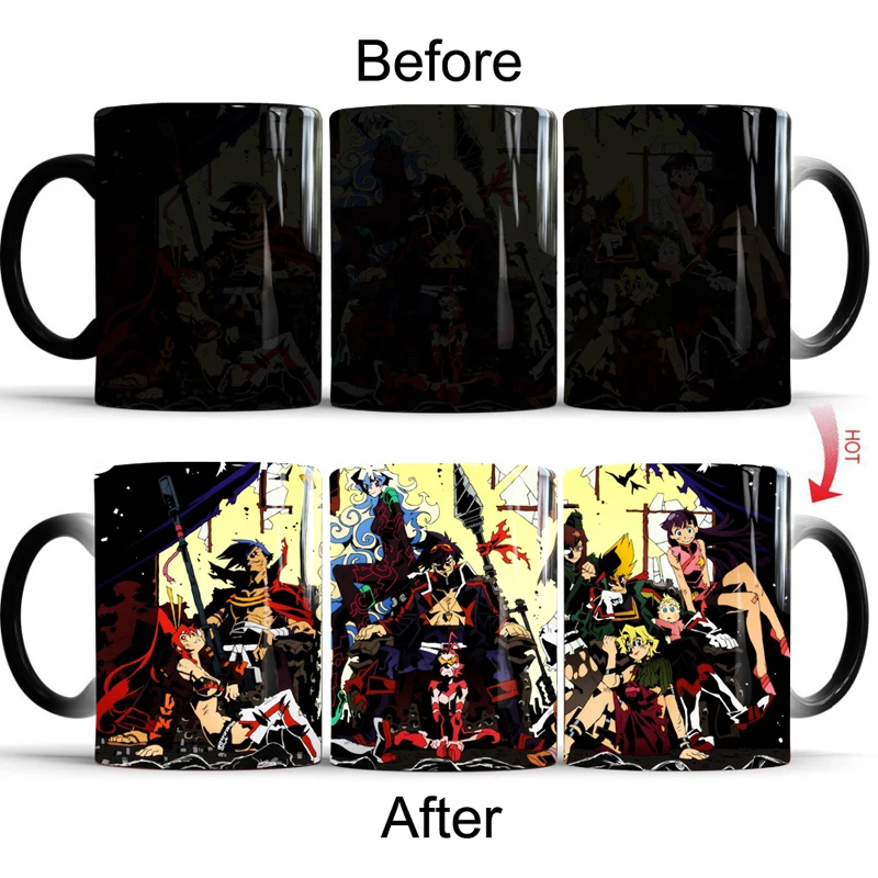

Tengen Toppa Gurren Lagann Color Changing Mugs Novelty Gifts Heat Sensitive Coffee Milk Mug