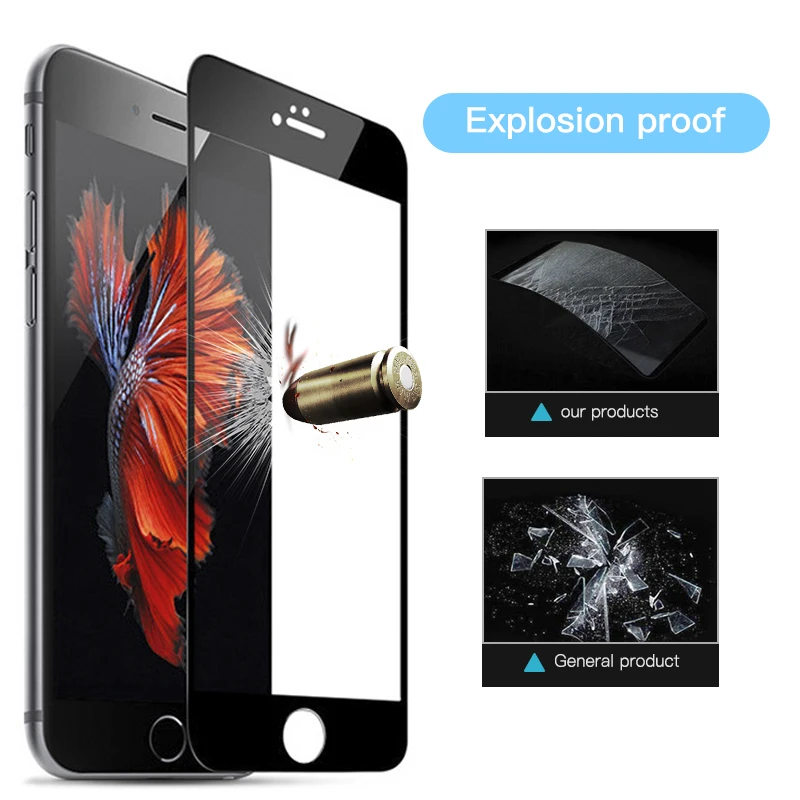 Изогнутая Защитная 3d-пленка для iPhone 7 8 плюс закаленное стекло 3D мягкий край