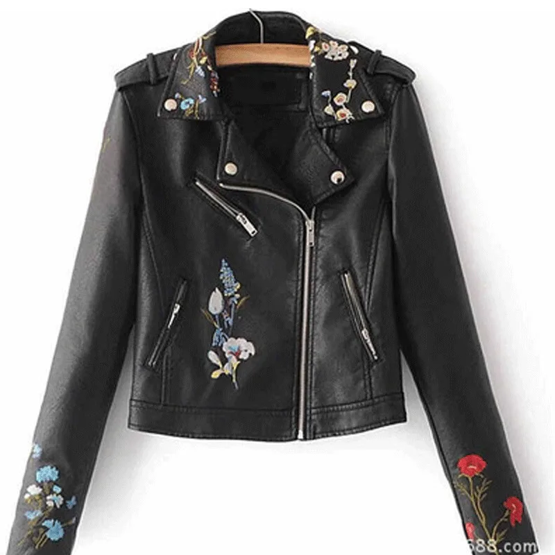 2019 Leather Jacket Female Short Leather Jacket Women Leather Coat Embroidered Motorcycle Jacket Black Pink Leather Coat Women
2019 Leather Jacket Female Short Leather Jacket Women Leather Coat Embroidered Motorcycle Jacket Black Pink Leather Coat Women
