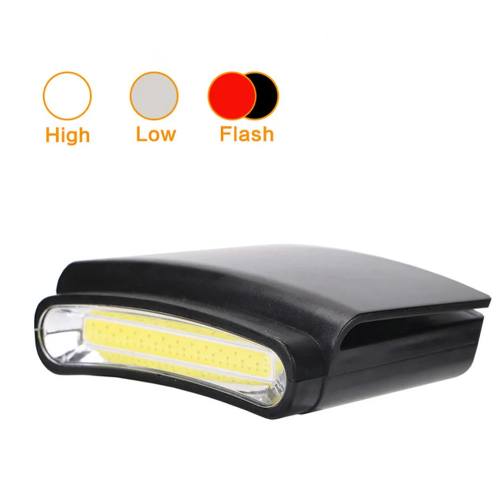 COB LED Клип на головной убор лампа высокий свет/низкий свет/красный стробоскоп