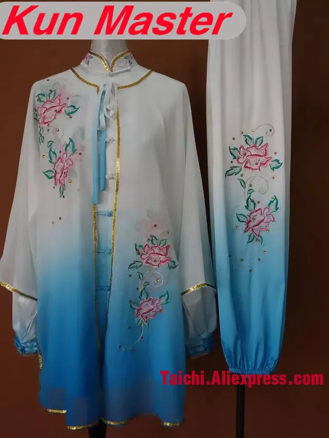 Custom Tai Chi Performance Uniform Flower Embroidery Martial Art Kung Fu Clothing White And Blue Gradient Colors Three Pieces
Custom Tai Chi Performance Uniform Flower Embroidery Martial Art Kung Fu Clothing White And Blue Gradient Colors Three Pieces