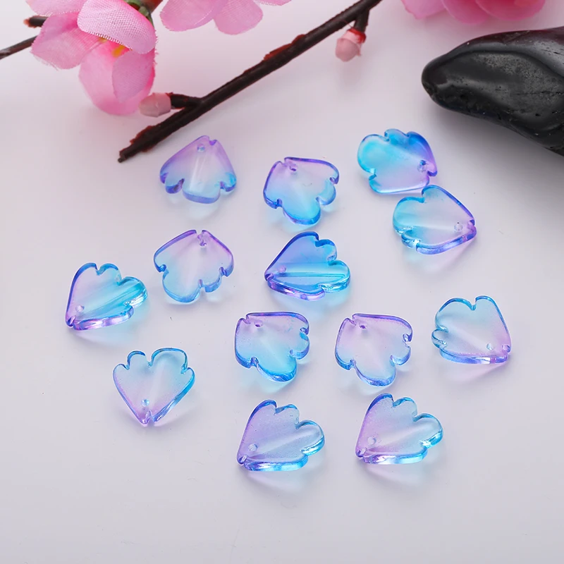 Новые стеклянные бусины в форме капли цветов прозрачные синие фиолетовые