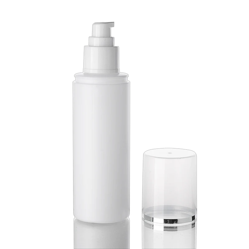 30pcs 180ml classical cream pump bottle white color with silver rim HDPE plastic refillable bottles for cosmetics | Красота и