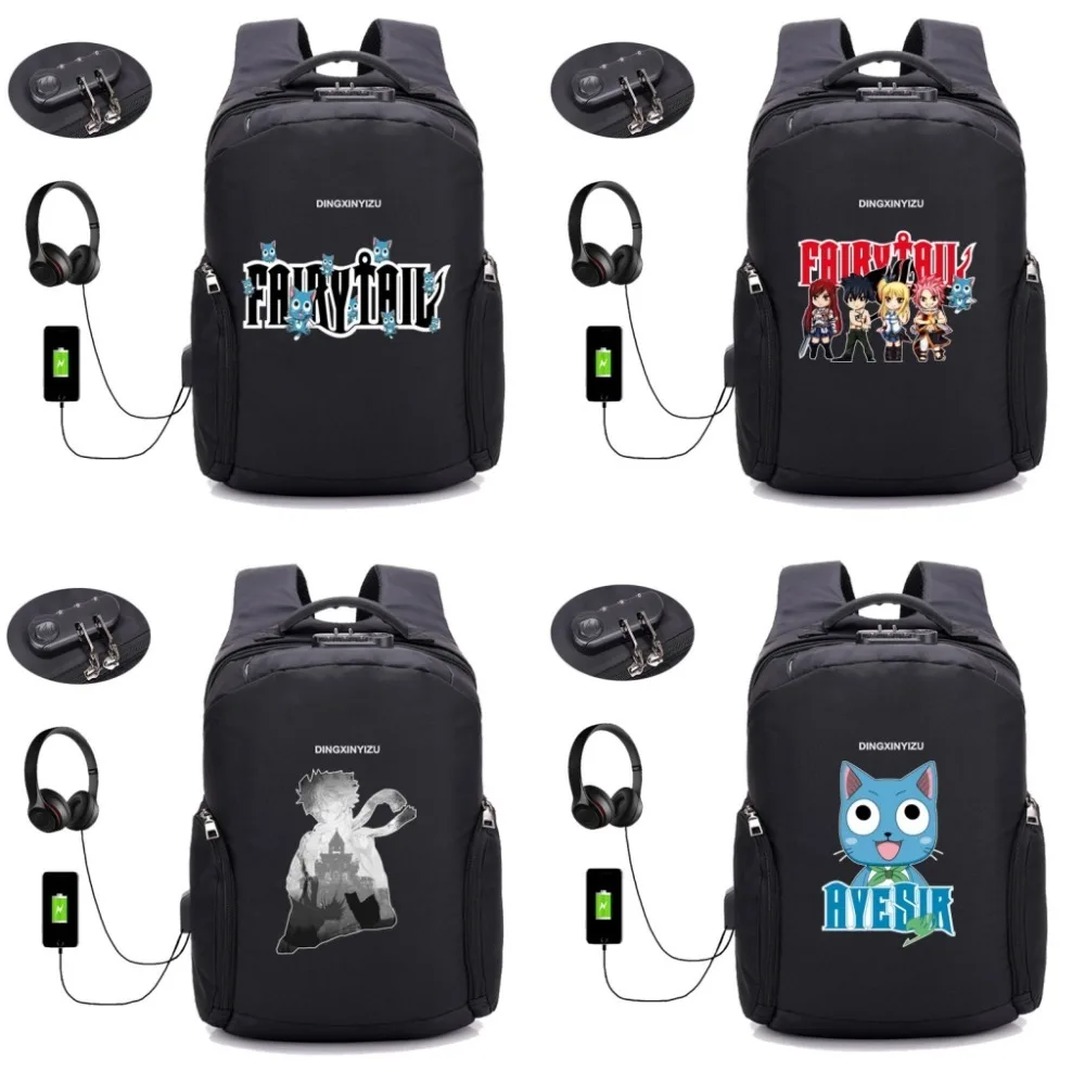 anime Fairy Tail Backpack USB Charge Anti Theft Backpack School student Bags Men Women Travel Backpack Waterproof bag 18 style
anime Fairy Tail Backpack USB Charge Anti Theft Backpack School student Bags Men Women Travel Backpack Waterproof bag 18 style