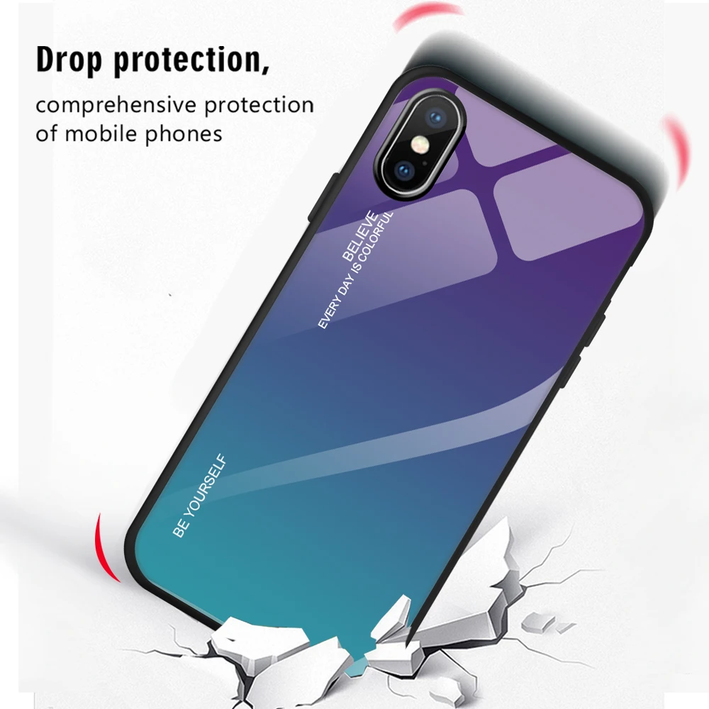 Gradient Tempered Glass Case For iphone XR XS X 8 7 6 6S Plus Case iphone XS Max Cover Housing Coque Capa
Gradient Tempered Glass Case For iphone XR XS X 8 7 6 6S Plus Case iphone XS Max Cover Housing Coque Capa