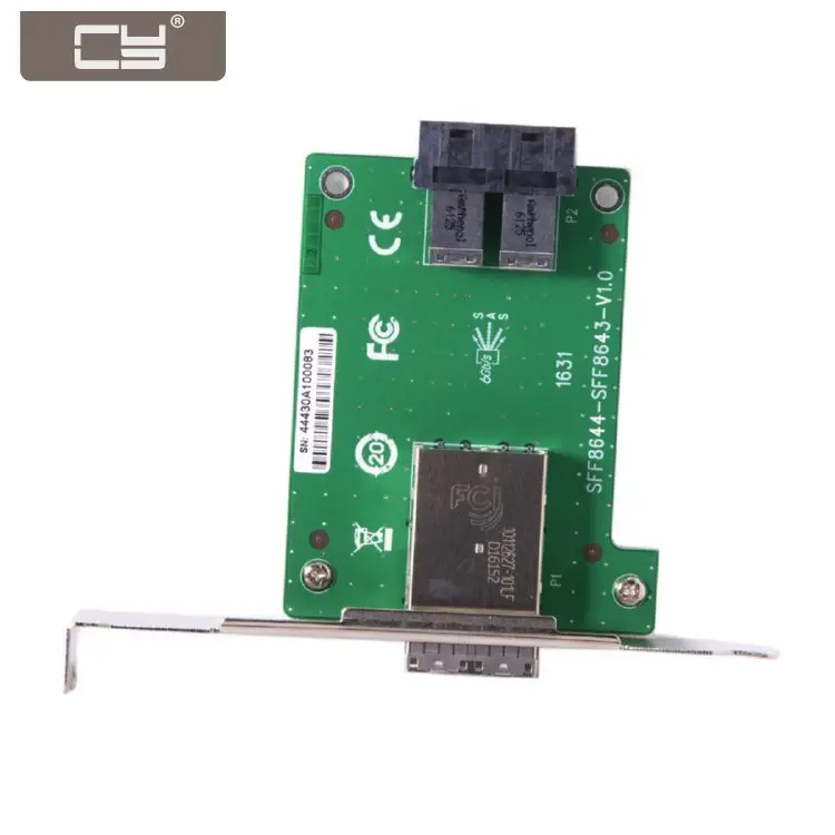 CYSM Dual Ports Mini SAS HD SFF-8644 To Internal SAS HD SFF-8643 PCBA Female Adapter With Low Profile Bracket
CYSM Dual Ports Mini SAS HD SFF-8644 To Internal SAS HD SFF-8643 PCBA Female Adapter With Low Profile Bracket