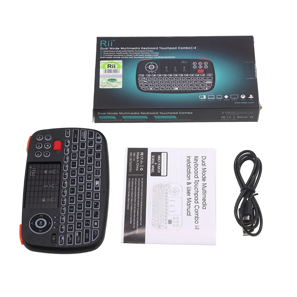 2018 Rii i4 Bluetooth and 2.4Ghz Dual Mode Mini Wireless Keyboard Air Moue with Touchpad for iPad Pro / iPhone XS / TV Box
2018 Rii i4 Bluetooth and 2.4Ghz Dual Mode Mini Wireless Keyboard Air Moue with Touchpad for iPad Pro / iPhone XS / TV Box