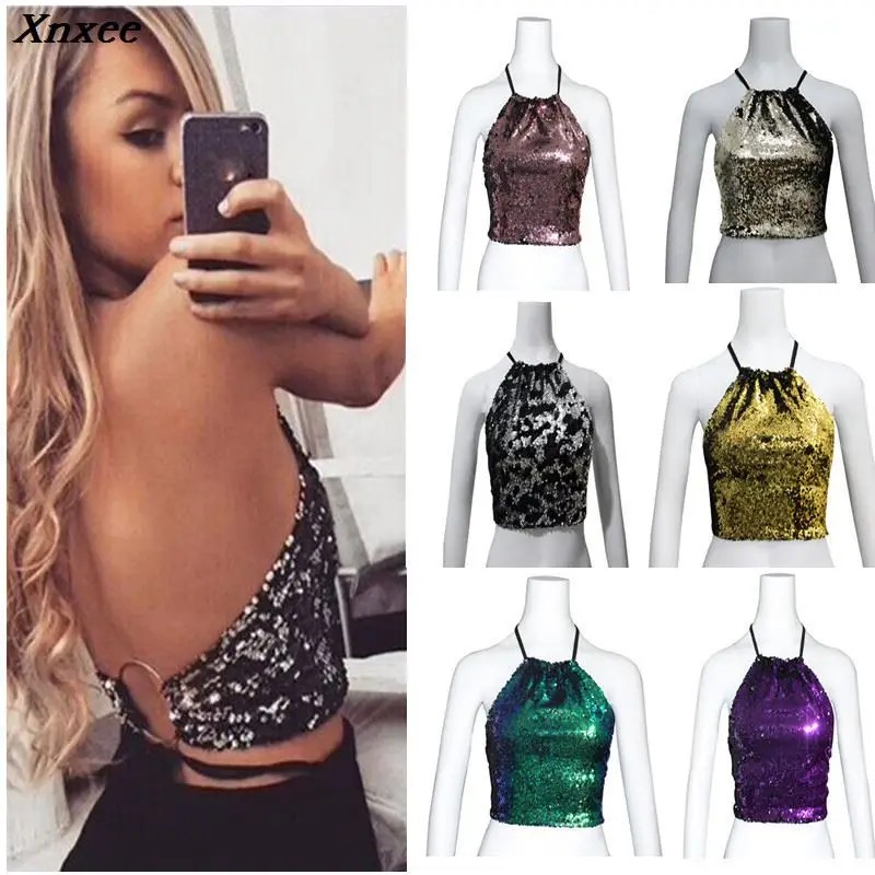 Xnxee green sequin top cropped feminino streetwear halter top clothes women backless glitter top summer camisole femme 2020
Xnxee green sequin top cropped feminino streetwear halter top clothes women backless glitter top summer camisole femme 2020
