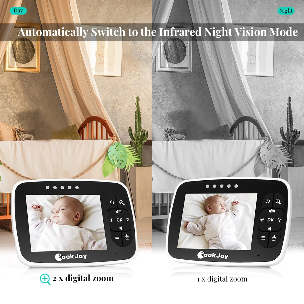 FIMEI COOKJOY Baby Sleeping мониторы 2 4 г 3 5 дюймов температура с ЖК дисплей экран Колыбельная