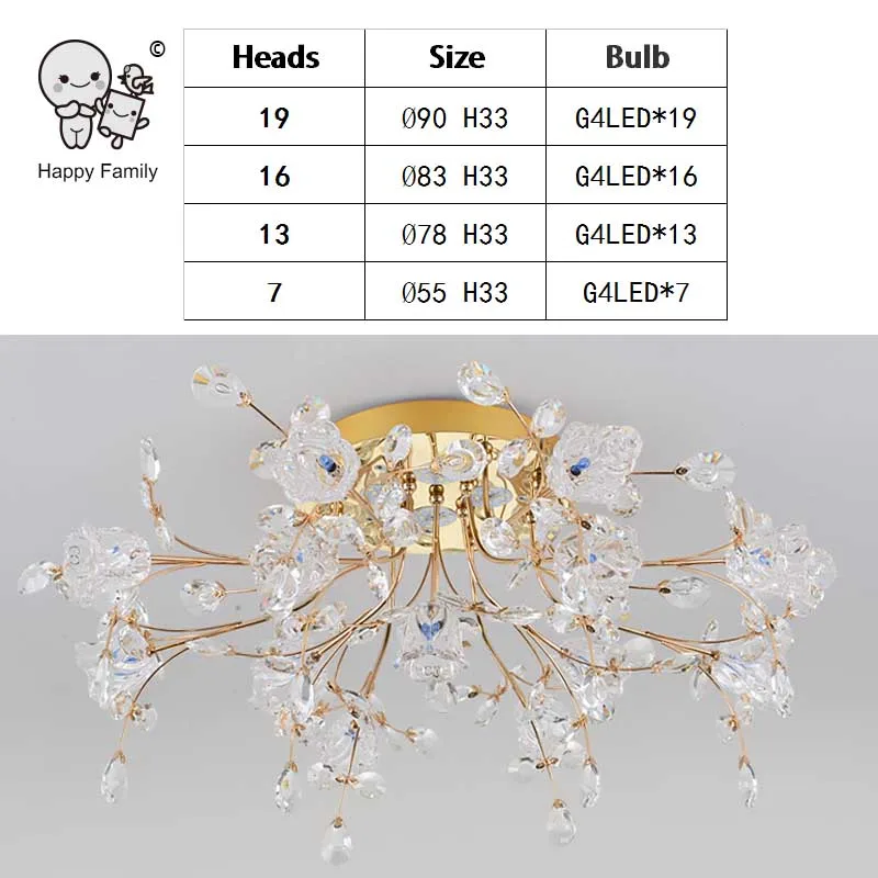 Gold Glass Shade K9 Crystal Ceiling Light Fixture Scandinavian Romantic Flower Lustre Plafon Lamp Bedroom Living Dining Room
Gold Glass Shade K9 Crystal Ceiling Light Fixture Scandinavian Romantic Flower Lustre Plafon Lamp Bedroom Living Dining Room