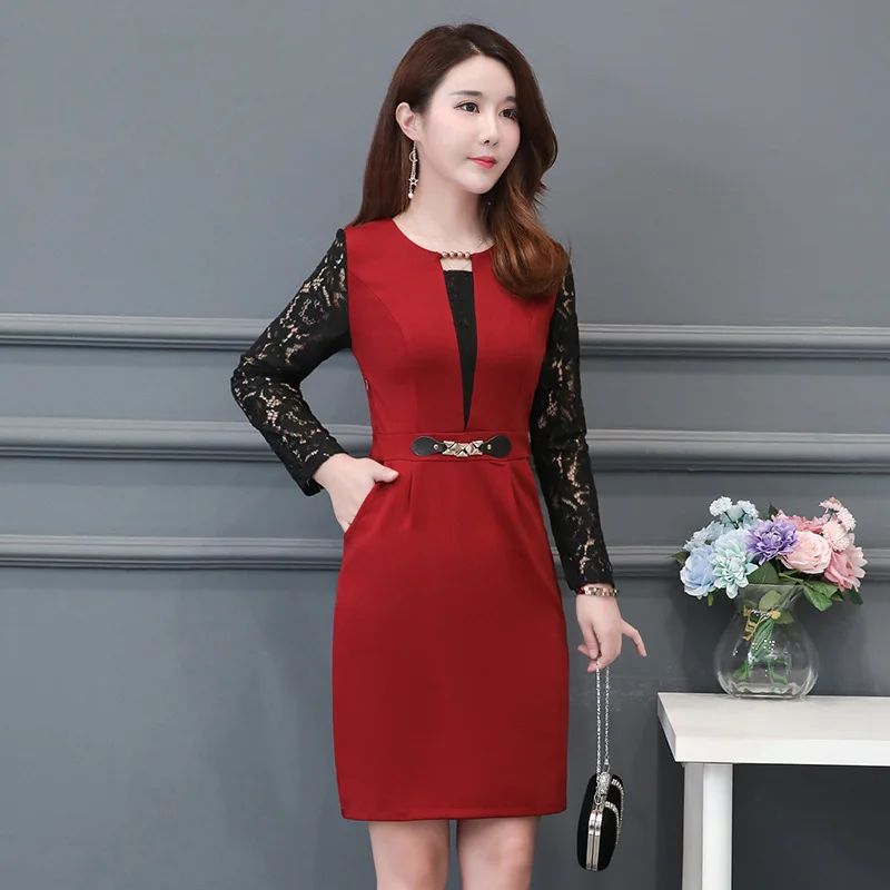 2018 Autumn New Pattern European Will Code Self-cultivation Thin Temperament Round Neck Long Sleeve Waist Lace Dress
2018 Autumn New Pattern European Will Code Self-cultivation Thin Temperament Round Neck Long Sleeve Waist Lace Dress