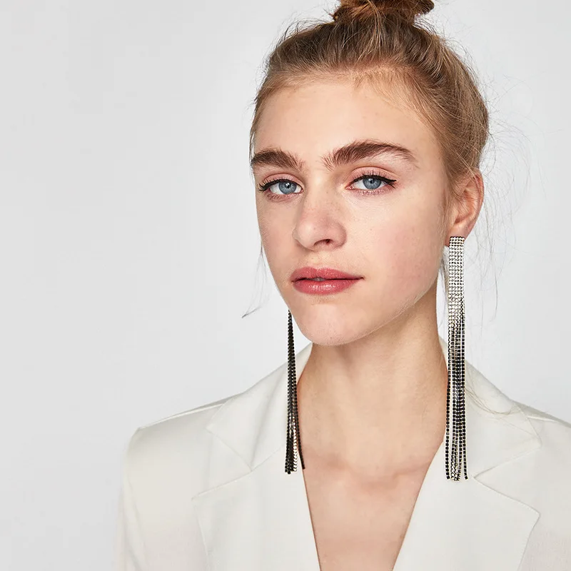 HONGYE новый дизайн длинные серьги-висюльки серебряные преувеличенные женские