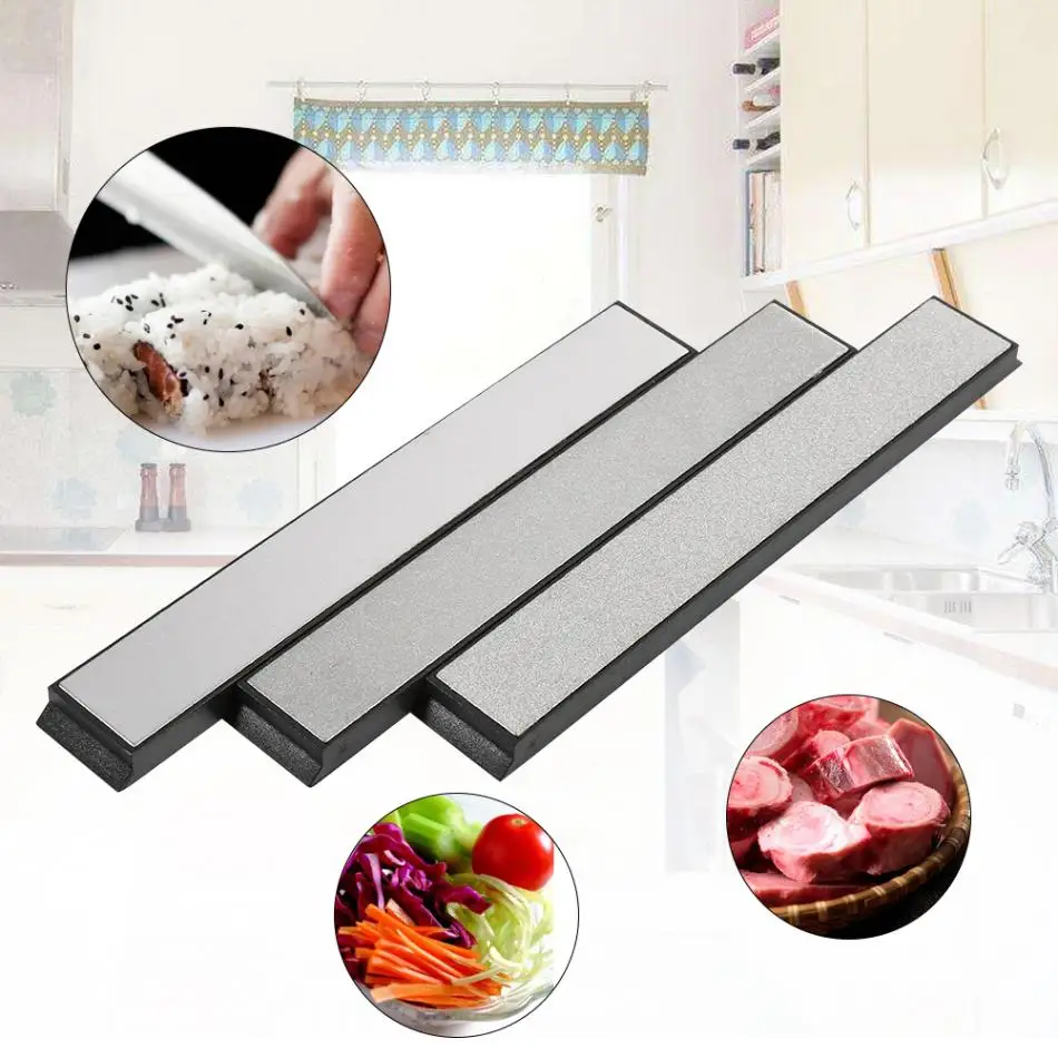 3Pcs 240/600/1000 Grit Diamond Knife Sharpener Kitchen Tools Sharpening Stone Fixed Angle Knives Whetstone With Anti-Slip Base | Дом и сад