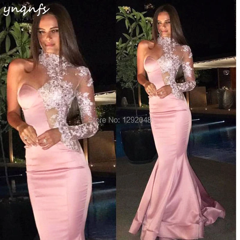 YNQNFS ED222 Robe de Soiree Розовая атласная Кружевная аппликация с высоким воротом элегантное вечернее платье русалки с длинным рукавом для выпускного вечера 2019
YNQNFS ED222 Robe de Soiree Розовая атласная Кружевная аппликация с высоким воротом элегантное вечернее платье русалки с длинным рукавом для выпускного вечера 2019