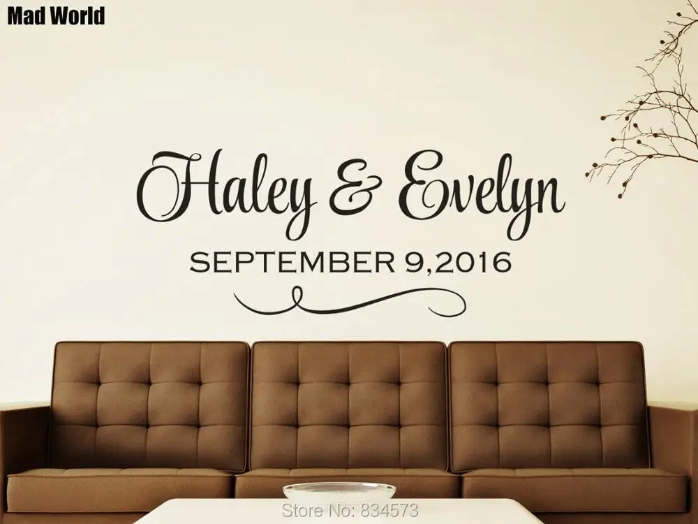 Personalized Custom Couple Lovers Wedding Name Wall Art Stickers Wall Decals Home DIY Decoration Removable Decor Wall Stickers
Personalized Custom Couple Lovers Wedding Name Wall Art Stickers Wall Decals Home DIY Decoration Removable Decor Wall Stickers