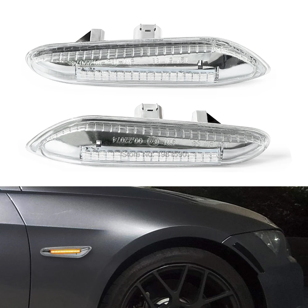 2PCS Smoke LED Side Marker Turn Indicator Lights for E46 E36 E90 E91 E60 E61 E81 E82 E87 E88 E92 E93 X1 E84 X3 E83 X5 car lamp
2PCS Smoke LED Side Marker Turn Indicator Lights for E46 E36 E90 E91 E60 E61 E81 E82 E87 E88 E92 E93 X1 E84 X3 E83 X5 car lamp
