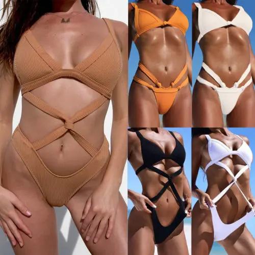 Women Hot Bandage One-piece Swimsuit Ladies Solid Strap Bikini Set Push up Padded Swimwear Swimsuits Beach Bathing suit Clothing
Women Hot Bandage One-piece Swimsuit Ladies Solid Strap Bikini Set Push up Padded Swimwear Swimsuits Beach Bathing suit Clothing