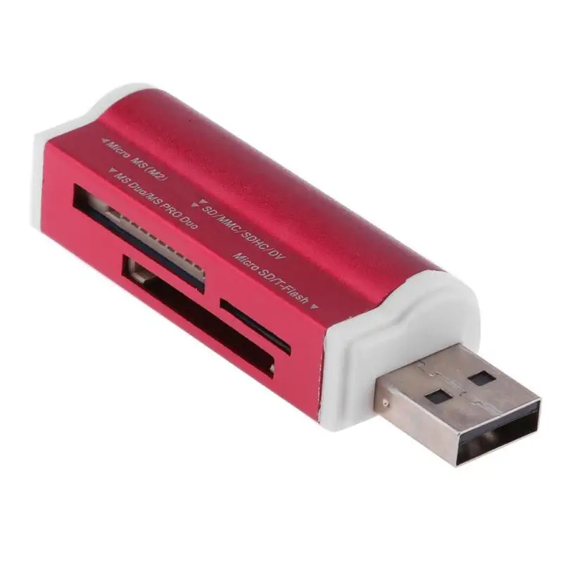 

USB2.0 4 in 1 Multi Memory Card Reader Aluminium Alloy cardreader card readers for SD/SDHC/Mini SD/MMC/TF Card/MS