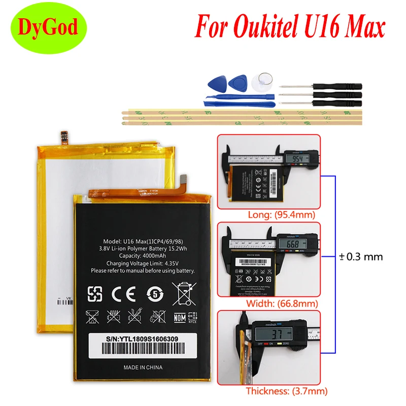 DyGod 4000 мАч для Oukitel U16 аккумулятор Max Замена батареи Bateria смартфон +