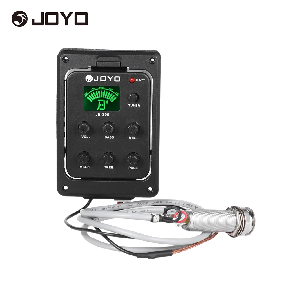 JOYO JE 306 5 полосный эквалайзер Акустическая гитара Piezo Pickup Предусилитель Тюнер