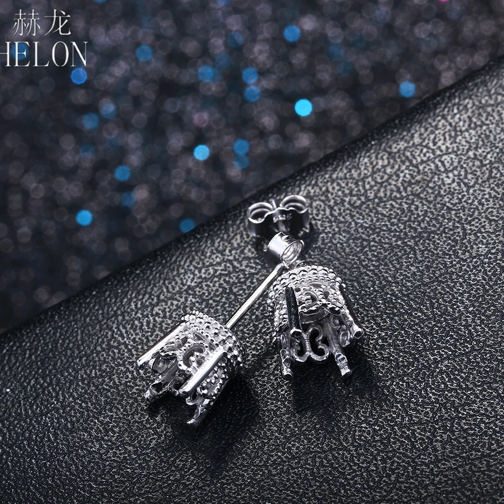 HELON 7mm Round Cut Solid 10K White Gold Solitaire Semi Mount Earrings Engagement Wedding Vintage Women Charm Stud Earrings
HELON 7mm Round Cut Solid 10K White Gold Solitaire Semi Mount Earrings Engagement Wedding Vintage Women Charm Stud Earrings