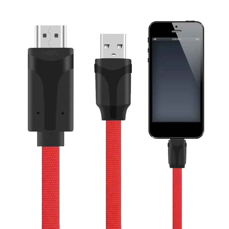 Нейлоновый Плетеный USB HDMI конвертер для Lightning к кабель iOS 11 10 9 iPhone X 8 7 6 iPad ТВ