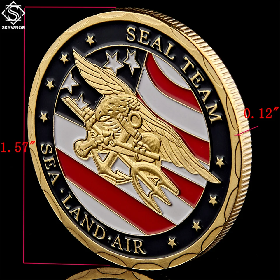 Позолоченная сувенирная монета США Морская Лодка воздушная печать команда вызов