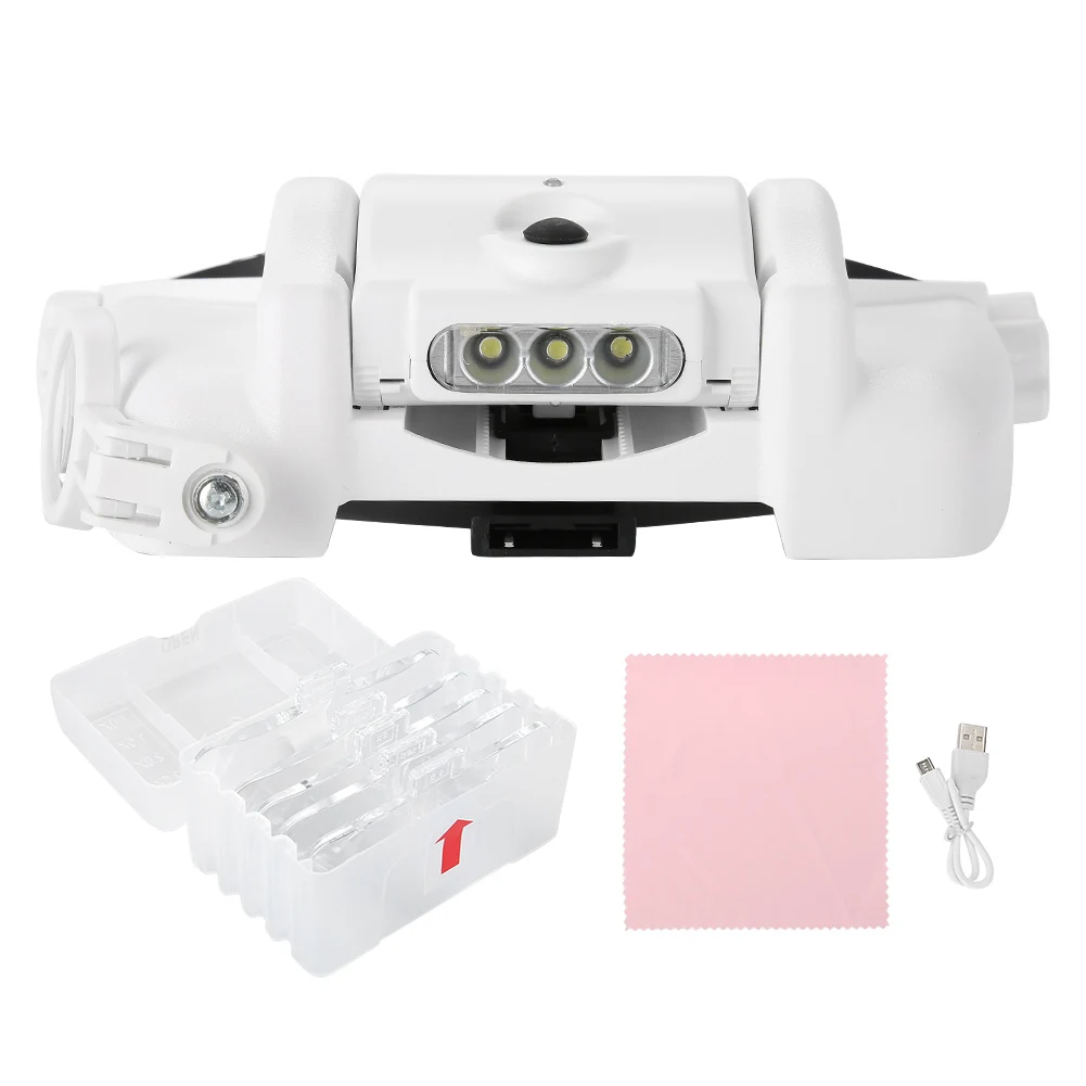 ANENG USB Rechargeable Type 31 Combination Multiple 3LED Lamp Head Mounted Magnifier With Five Lenses Of Different Magnification
ANENG USB Rechargeable Type 31 Combination Multiple 3LED Lamp Head Mounted Magnifier With Five Lenses Of Different Magnification