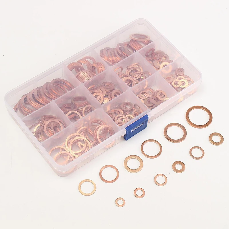 280pcs copper washers 12 Sizes Assorted Seal Flat Ring Set Professional Hardware Accessories
280pcs copper washers 12 Sizes Assorted Seal Flat Ring Set Professional Hardware Accessories