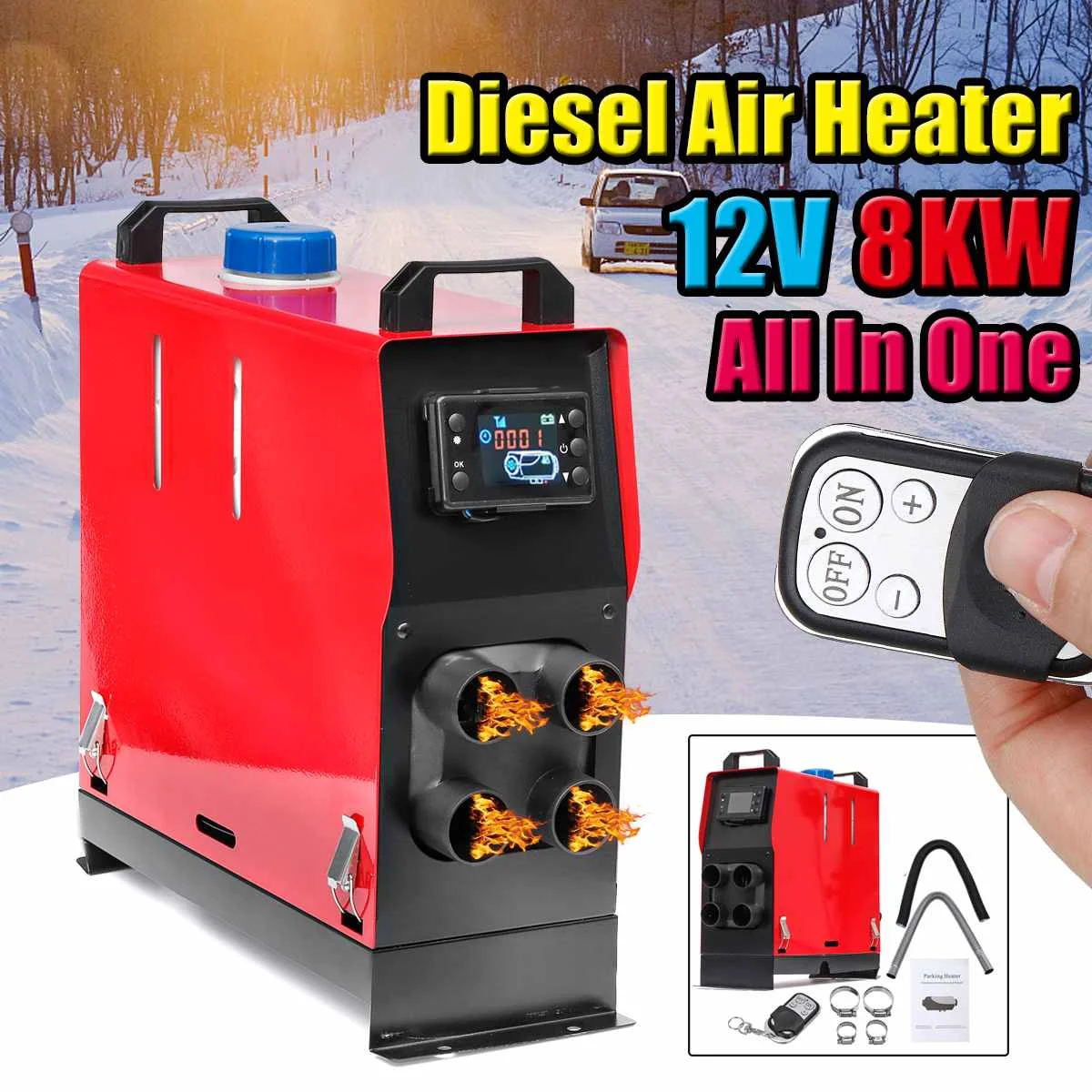All In One Car Heater 12V 8KW Air Diesels LCD Minotor Parking Remote Thermostat Control For RV Tailer Trucks | Автомобили и