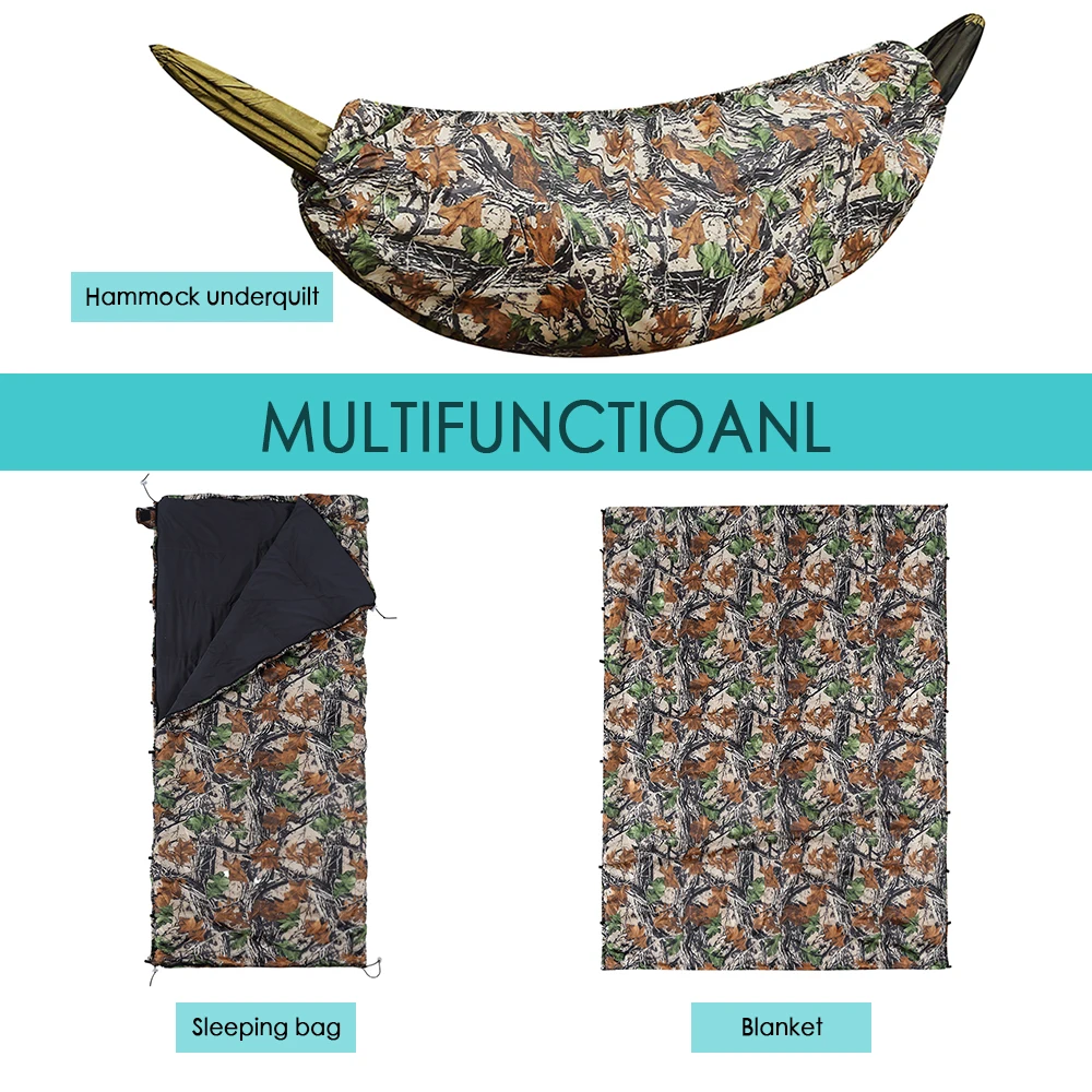 Outdoor Multifunctional Hammock Underquilt Lightweight Camping Quilt Packable Full Length Under Blanket Sleeping Bag
Outdoor Multifunctional Hammock Underquilt Lightweight Camping Quilt Packable Full Length Under Blanket Sleeping Bag