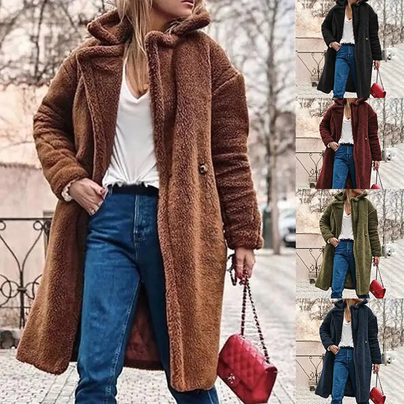 Women Ladies Cardigan Outwear Tops Winter Warm Long Sleeves Faux Fur Women Clothing Long Coats
Women Ladies Cardigan Outwear Tops Winter Warm Long Sleeves Faux Fur Women Clothing Long Coats