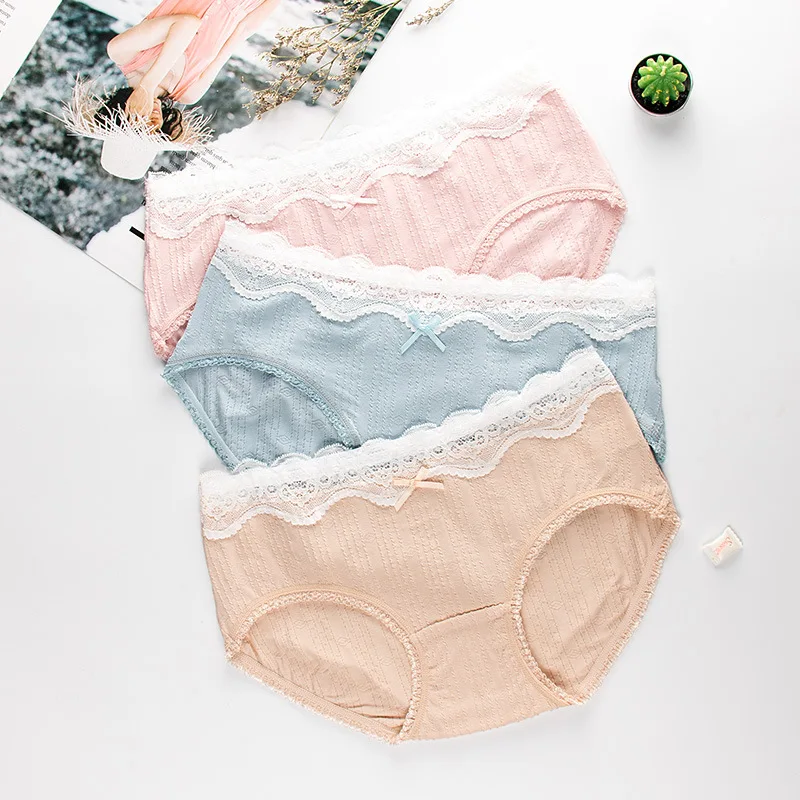 3pcs/pack Pure Cotton Underpants Briefs Sexy Panties Women Underwear Lace New Low-Rise Triangle Short Solid One Size Lingerie
3pcs/pack Pure Cotton Underpants Briefs Sexy Panties Women Underwear Lace New Low-Rise Triangle Short Solid One Size Lingerie