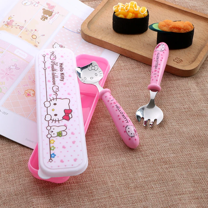Hello Kitty кухонная посуда 304 нержавеющая сталь мультяшная ложка и вилка Столовые