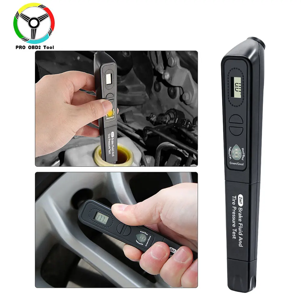 New 2 in1 Brake Fluid Tire Pressure Tester Pen Digital Car Pressure Tire Digital Pen Auto for Car Truck TPMS Tool
New 2 in1 Brake Fluid Tire Pressure Tester Pen Digital Car Pressure Tire Digital Pen Auto for Car Truck TPMS Tool