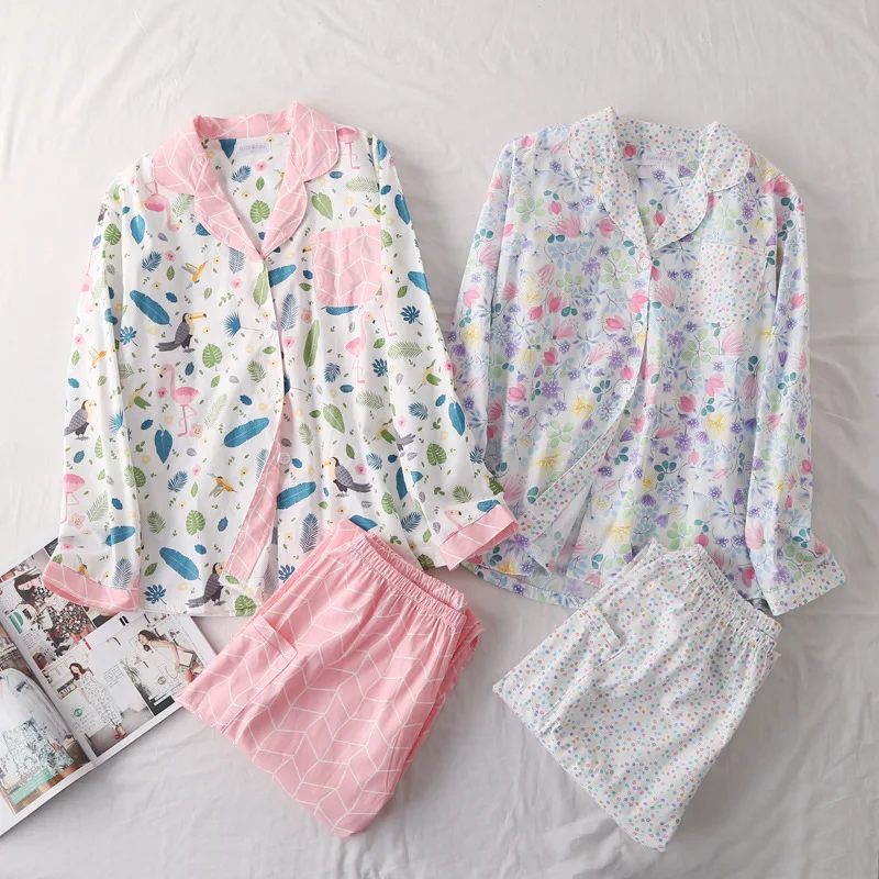 Woven Cotton Pajamas Womens Long Sleeves Pijama Mujer Turn-down Collar Pijamas Women Cartoon Pyjamas Suit Home Clothes Sleepwear
Woven Cotton Pajamas Womens Long Sleeves Pijama Mujer Turn-down Collar Pijamas Women Cartoon Pyjamas Suit Home Clothes Sleepwear