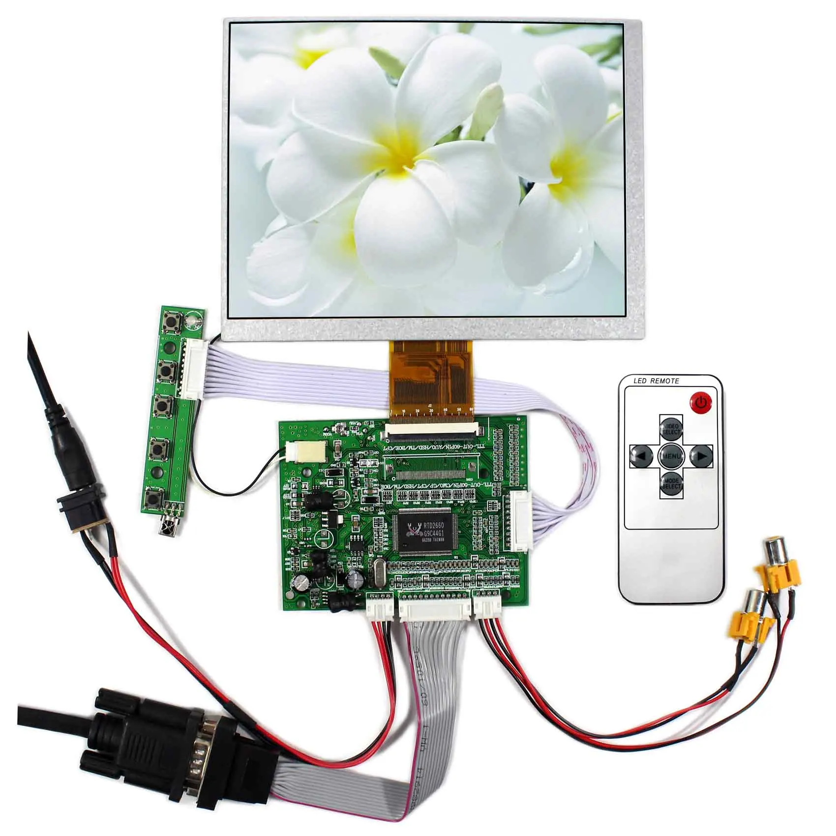 VGA 2AV LCD Controller Board Resoluiton 800x600 7inch LCD Panel 4:3 LCD Screen CLAA070MA0ACW Remote Controller
VGA 2AV LCD Controller Board Resoluiton 800x600 7inch LCD Panel 4:3 LCD Screen CLAA070MA0ACW Remote Controller
