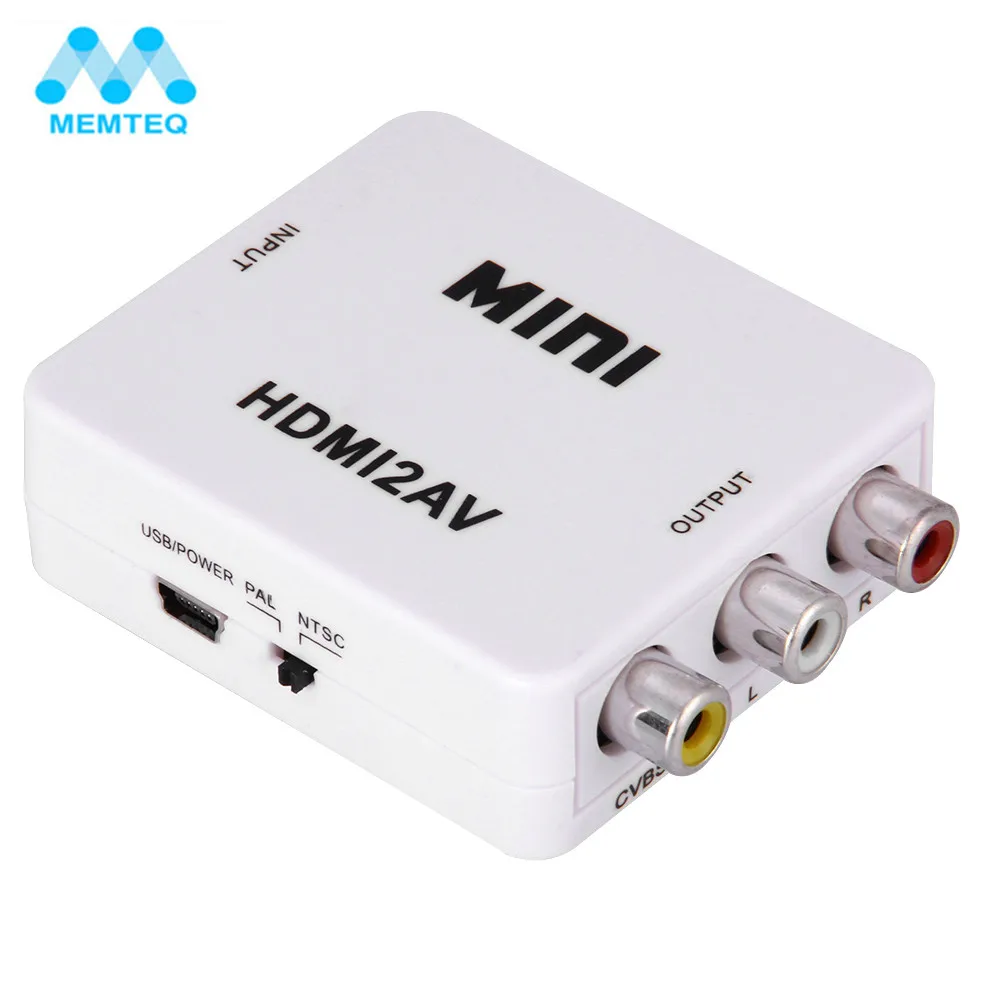 Memteq Mini HDMI к VGA RCA композитный AV конвертер адаптер Full HD 1080P 480i аудио видео К 3 5 мм |