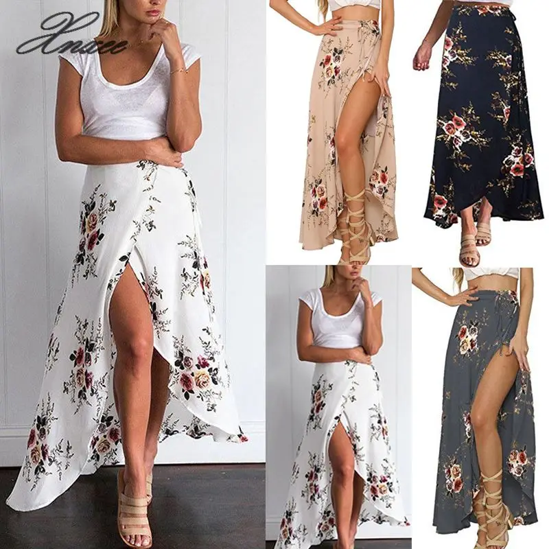 Floral print long skirt women Casual boho beach summer maxi skirt female Button split streetwear tassel sexy skirts 2020
Floral print long skirt women Casual boho beach summer maxi skirt female Button split streetwear tassel sexy skirts 2020