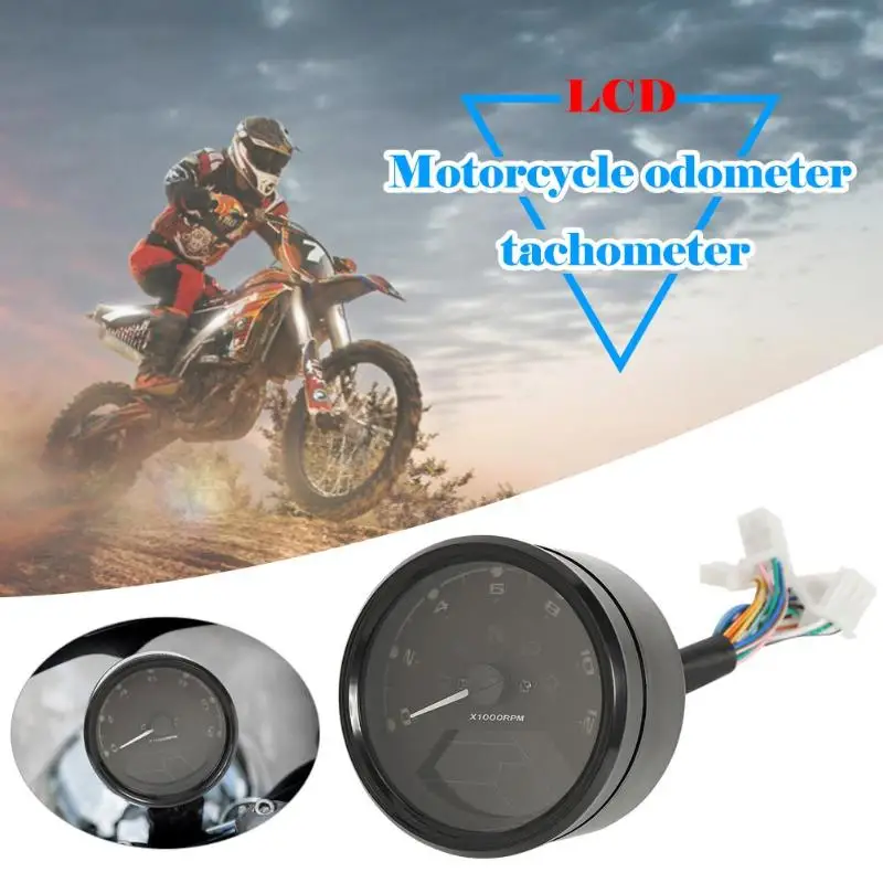 LCD Digital Motorcycle Odometer Multifunctional Speedometer Tachometer Fuel Gauge With Alarm Indicator Function for 1-6 Gears
LCD Digital Motorcycle Odometer Multifunctional Speedometer Tachometer Fuel Gauge With Alarm Indicator Function for 1-6 Gears