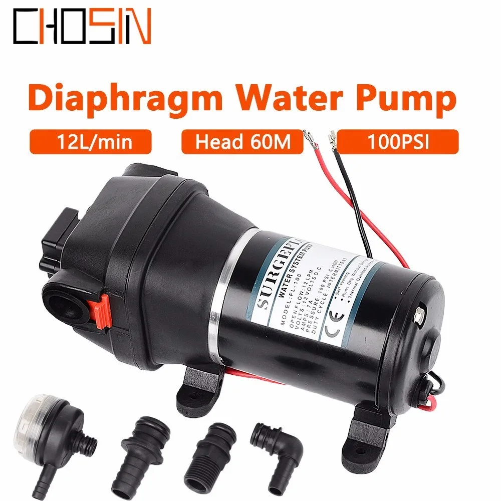 Fl-100 12v 24v Dc High Pressure 100 Psi(7.0bar) Lift Max 60m Electric Diaphragm Cleaning Car Washing Pump
Fl-100 12v 24v Dc High Pressure 100 Psi(7.0bar) Lift Max 60m Electric Diaphragm Cleaning Car Washing Pump