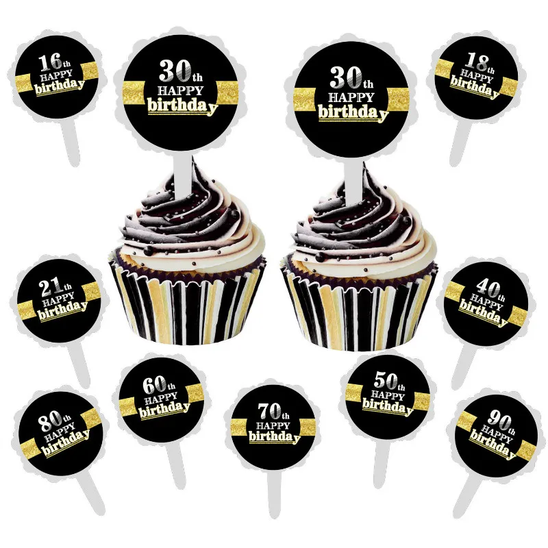ZLJQ Happy Birthday Cake Toppers 6pcs Black 16 18 21 30 40 50 60 70 80th Years Old Gift Stickers Birthday Party Decoration Adult
ZLJQ Happy Birthday Cake Toppers 6pcs Black 16 18 21 30 40 50 60 70 80th Years Old Gift Stickers Birthday Party Decoration Adult