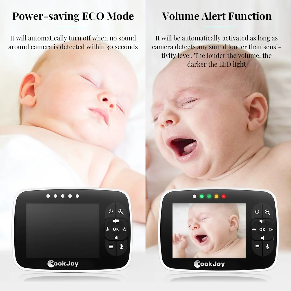 FIMEI COOKJOY Baby Sleeping мониторы 2 4 г 3 5 дюймов температура с ЖК дисплей экран Колыбельная
