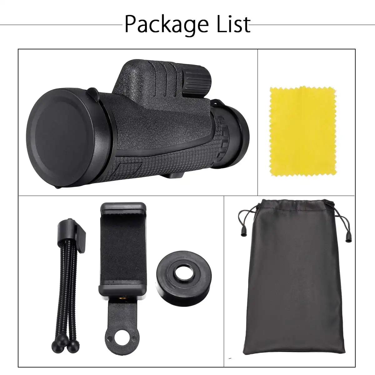 40x60 Zoom Monocular HD Telescope Hunting Night Vision Telephoto Camera Lens + Phone Holder + Tripod for iPhone 6 7 8 X XR
40x60 Zoom Monocular HD Telescope Hunting Night Vision Telephoto Camera Lens + Phone Holder + Tripod for iPhone 6 7 8 X XR