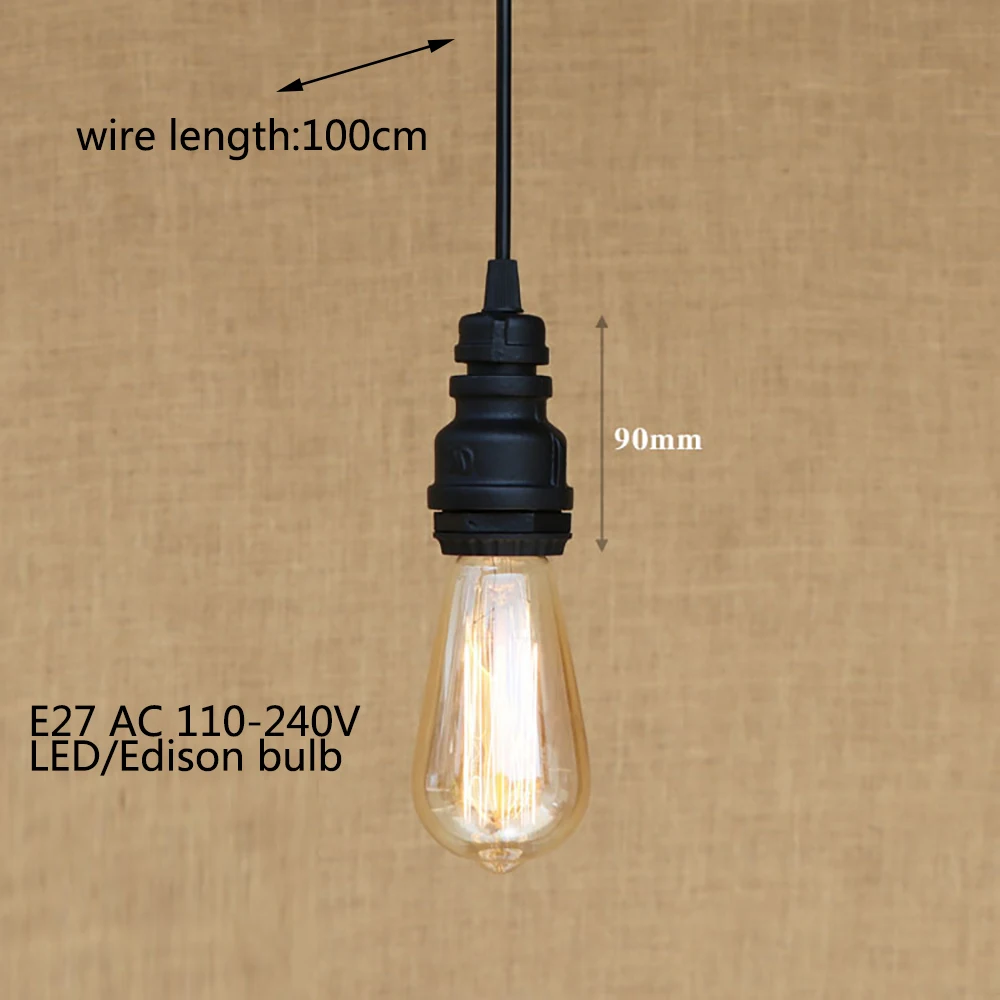 Loft industrial Iron water Pipe steam punk Vintage pendant lamp cord E27 led pendant lights for bedroom bar restaurant kitchen
Loft industrial Iron water Pipe steam punk Vintage pendant lamp cord E27 led pendant lights for bedroom bar restaurant kitchen