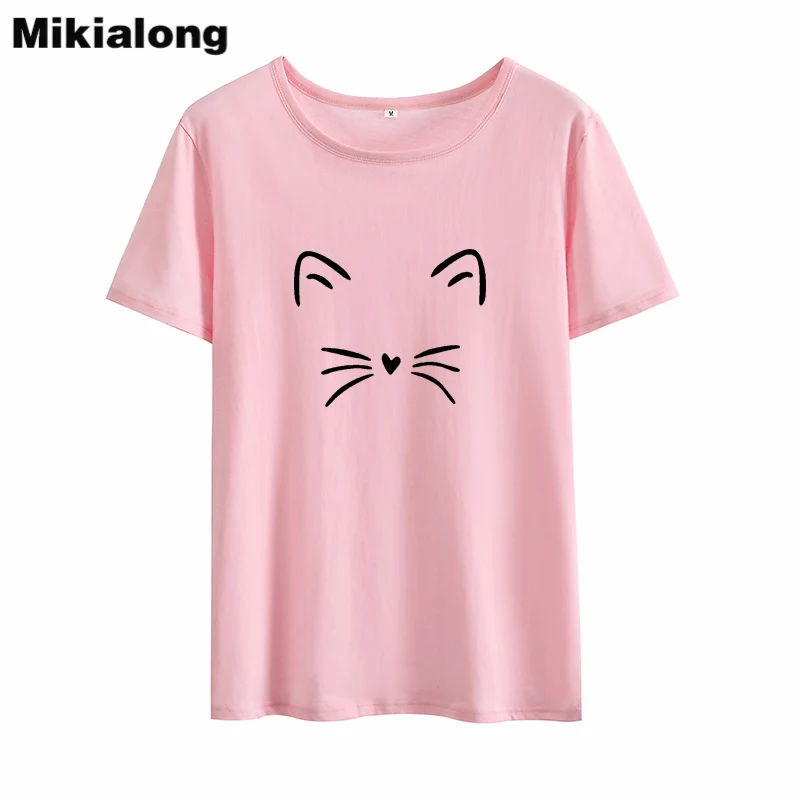 Mikialong Cartoon Cat Printed Tshirt Women Summer Cotton Tee Shirt Femme Kawaii Graphic T-shirt Women Tumblr T Shirt Women Top
Mikialong Cartoon Cat Printed Tshirt Women Summer Cotton Tee Shirt Femme Kawaii Graphic T-shirt Women Tumblr T Shirt Women Top