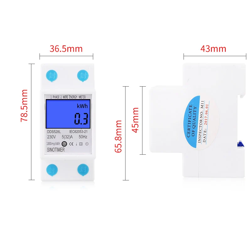 LCD Digital Energy Meter 230V AC 50Hz Single Phase Backlit Display Wattmeter Power Consumption Energy kWh Electricity Meters
LCD Digital Energy Meter 230V AC 50Hz Single Phase Backlit Display Wattmeter Power Consumption Energy kWh Electricity Meters