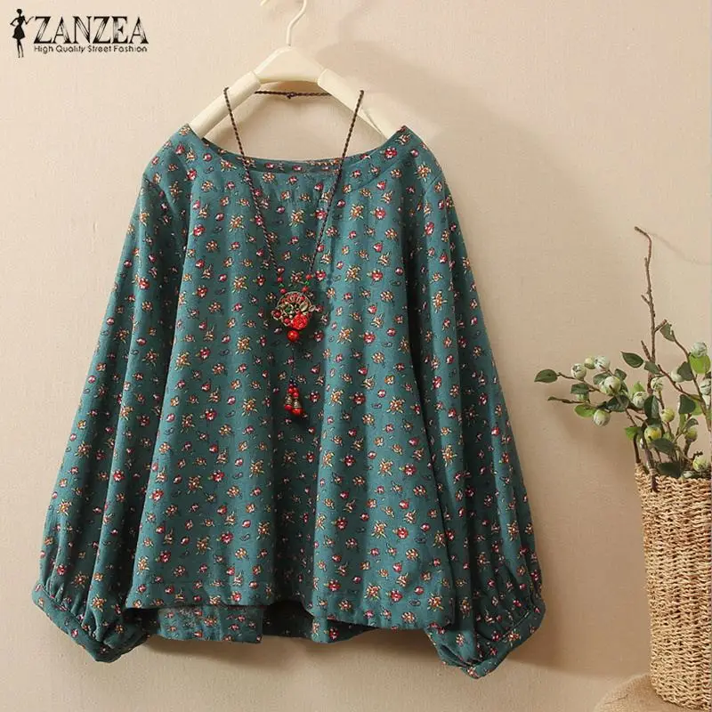 ZANZEA 2021 Vintage Print Women Linen Blouse Female Lantern Sleeve OL Work Blusas Elegant Kaftan Tunic Tops Oversized Shirts Tee
ZANZEA 2021 Vintage Print Women Linen Blouse Female Lantern Sleeve OL Work Blusas Elegant Kaftan Tunic Tops Oversized Shirts Tee